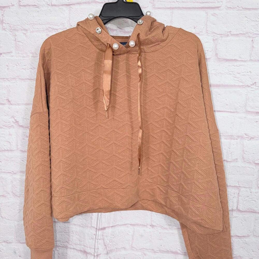 Simply Southern Textured  Oversized Large Hoodie with Pearl Accents